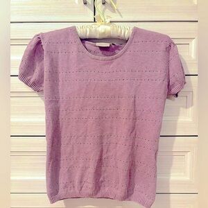 Fransa Puff-sleeve purple light knit